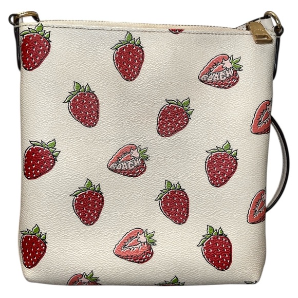 COACH MINI ROWAN FILE BAG WITH STRAWBERRY PRINT - Picture 7 of 12